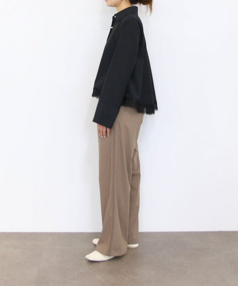 <9/4発売>pearl hem lace flare shirt
