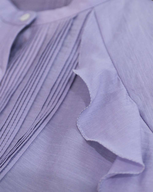 sheer raffle pintuck blouse