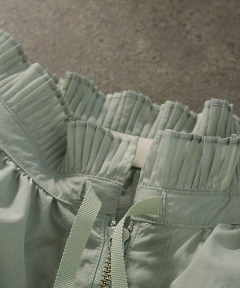 pleats sheer dolman blouson