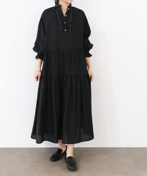 sheer jabot lace dress