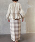 【SOI-MeME】check lame jacquard skirt
