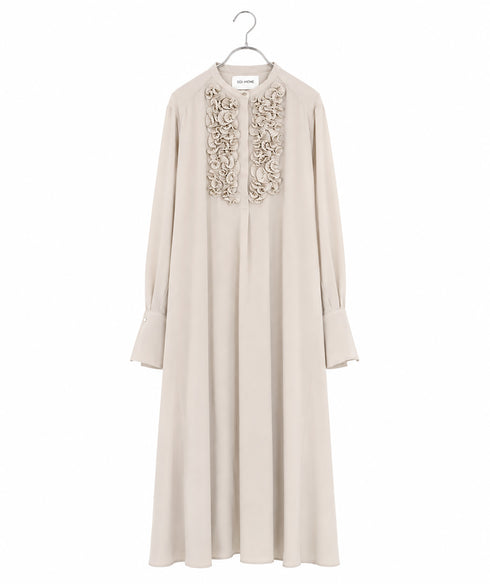 <8/28発売>【SOI-MeME】crystal pleats satin shirt dress