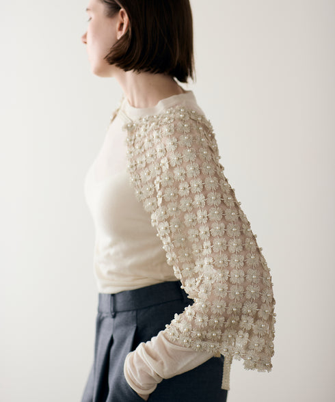 【SOI-MeME】pearl lame lace cami-bolero