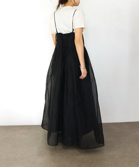 sheer starched cotton 2way cami skirt