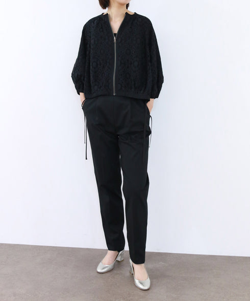 reversible sheer lace blouson