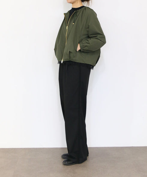 scallop-lace hem twill blouson