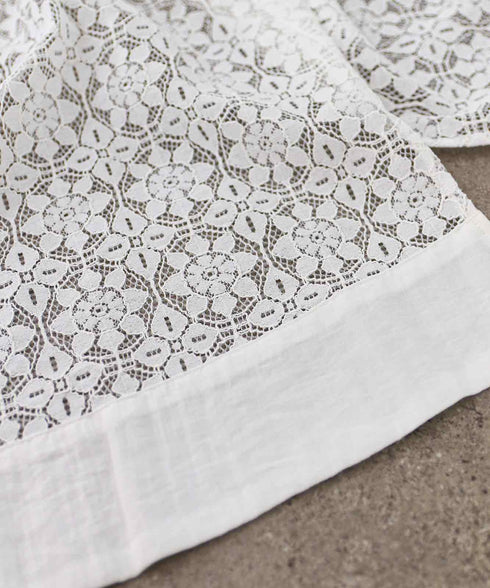 code leaver lace pintuck blouse