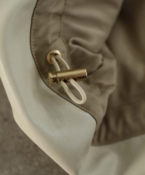 soft eco-leather padded midi blouson
