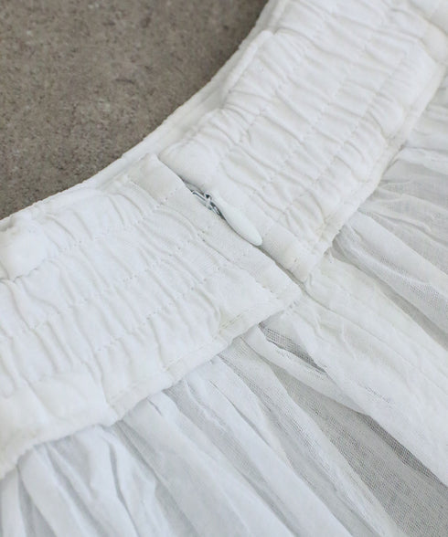 sheer starched cotton lace tiered skirt