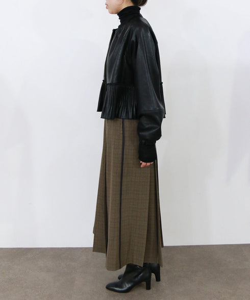eco leather pleats jacket