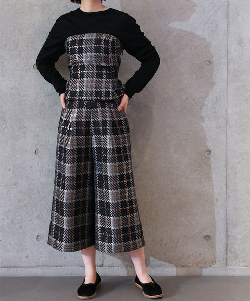 【SOI-MeME】check lame jacquard bustier