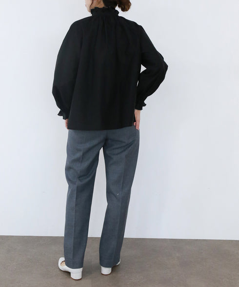 Sheer jabot lace blouse