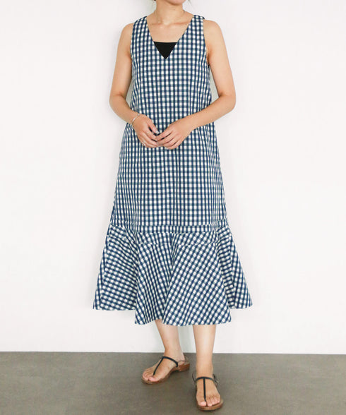 gingham check 2way dress