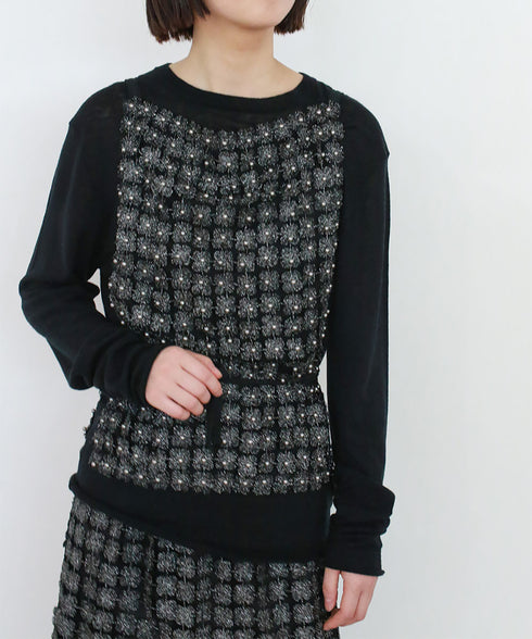 【SOI-MeME】pearl lame lace cami-bolero