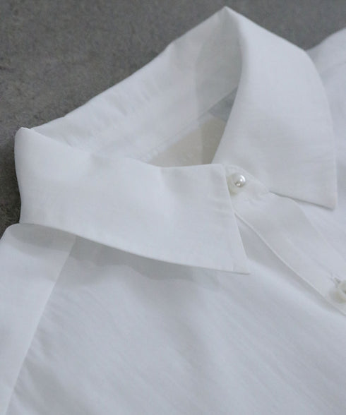 <9/4発売>pearl hem lace flare shirt