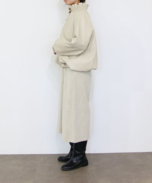 soft eco-leather padded midi blouson