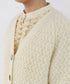 wool cotton aran knit cardigan