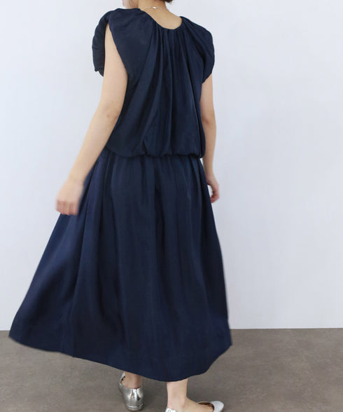 viscose satin gather skirt