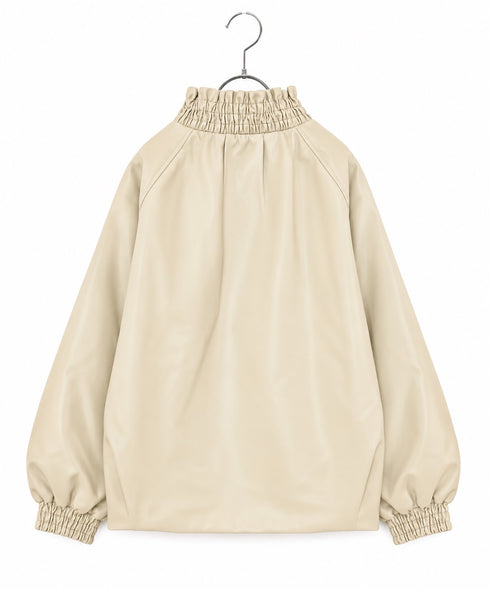 soft eco-leather padded midi blouson