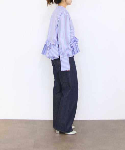 <9/4発売>spiral ruffle modern blouse