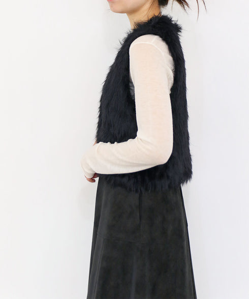 10/16発売予定 2way shaggy knit vest