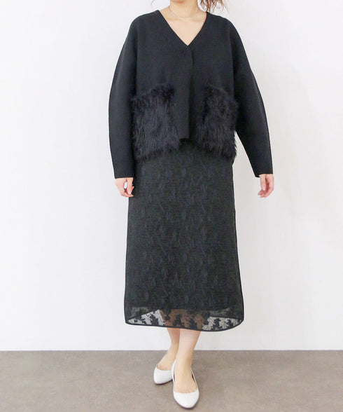 shaggy pocket milano rib jacket