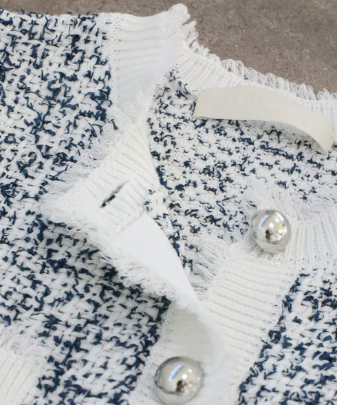 【予約】tweed knit fringe jacket