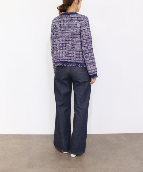 boucle tweed knit jacket