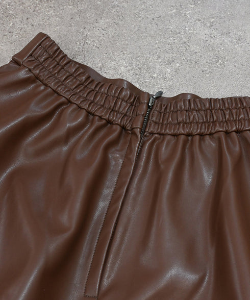 soft eco-leather circular skirt