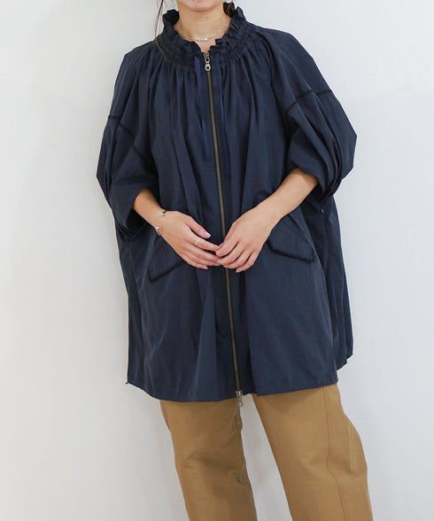 【予約】shirring gather embroidery midi-blouson