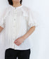 sheer raffle pintuck blouse