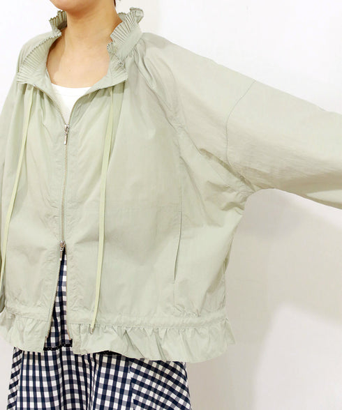 【予約】pleats sheer dolman blouson