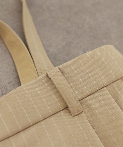 warm pinstripe suspender pants