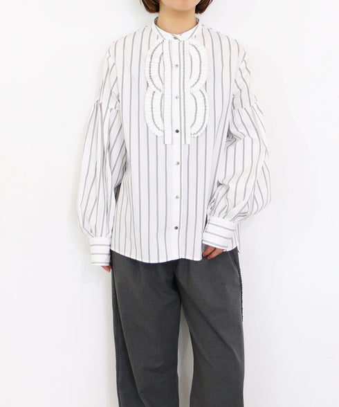 【SOI-MeME】pleats jabot modern sleeve blouse