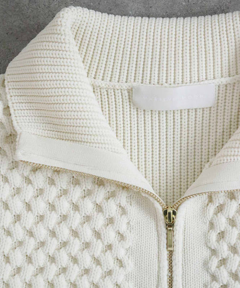 polyester honeycomb knit blouson