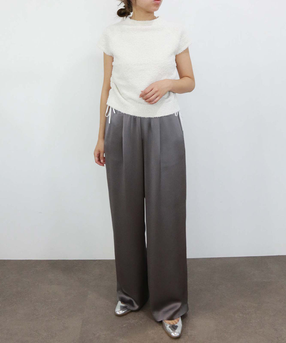 tシャツ ツイードニットサイドギャザープルオーバー レディース tweed knit side gather pullover – MARILYN MOON OFFICIAL