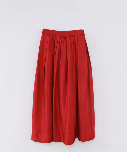 viscose satin gather skirt