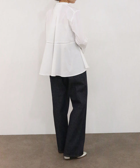 pin tuck bosom embroidery blouse