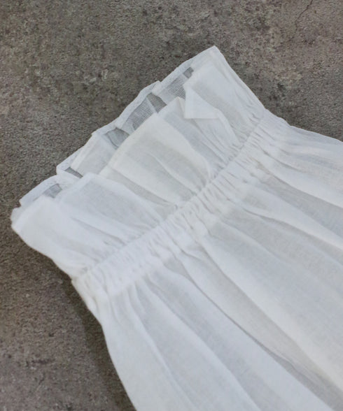 sheer starched cotton lace frilled blouse