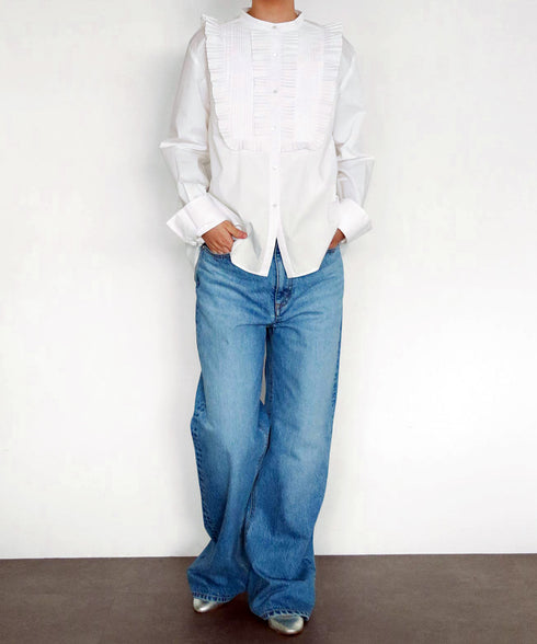 【SOI-MeME】tuck pleats jabot blouse