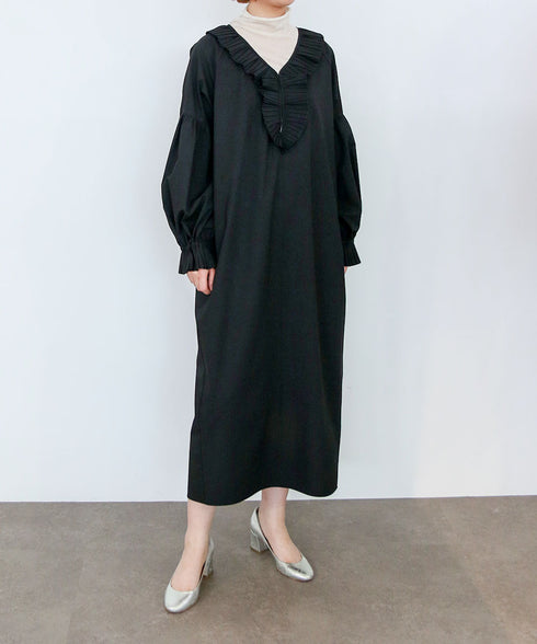 【再入荷】 pleats jabot dress