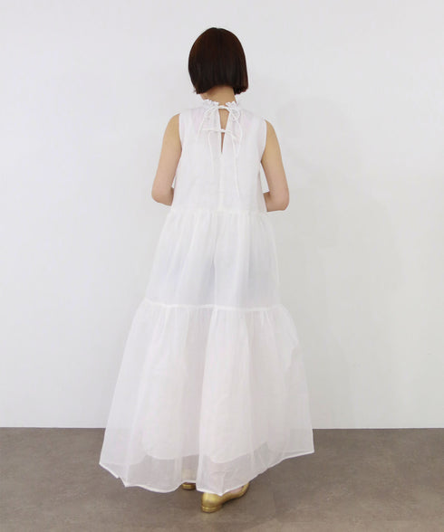 【再入荷】sheer starched cotton gather dress