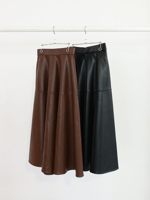 soft eco-leather circular skirt