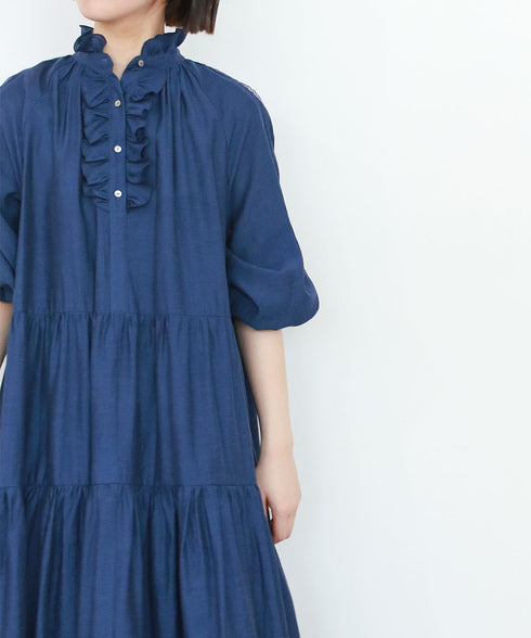 sheer jabot lace dress