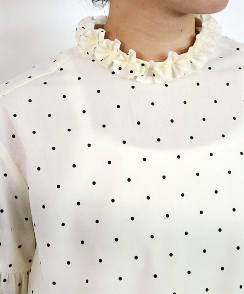 tuck frill volume sleeve blouse