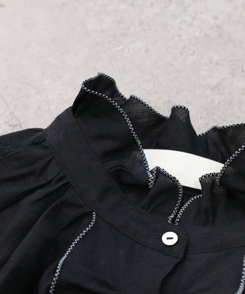 Sheer jabot lace blouse