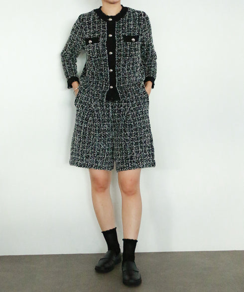 【予約】tweed knit fringe jacket