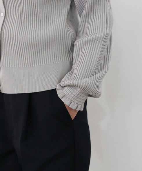rayon nylon ripple 2way cardigan
