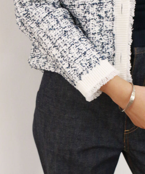 【予約】tweed knit fringe jacket