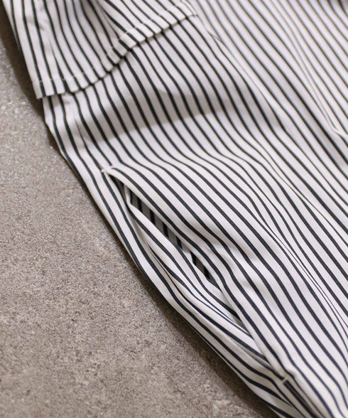 modern strip volume sleeve dress